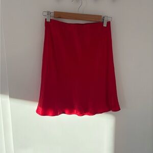 Babaton Vibrant Red A-Line Skirt